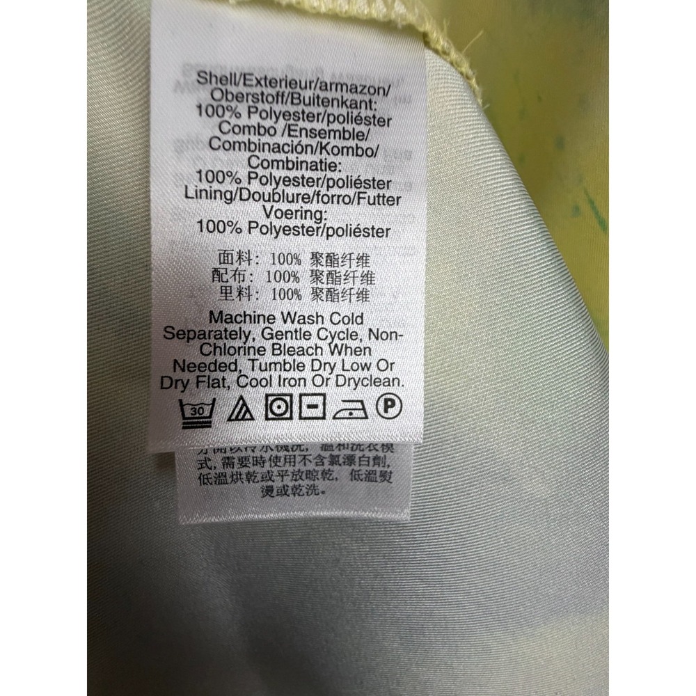 Dkny Midi Dress Womens S Watercolor Hues Ruched Printed Satin Short Sleeve NWT - Picture 10 of 11